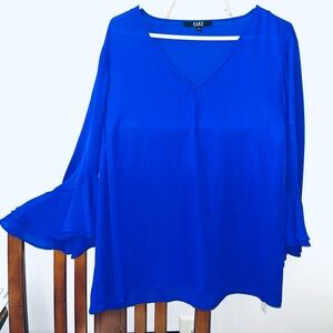 Alex Marie Vibrant Blue V-Neck Blouse